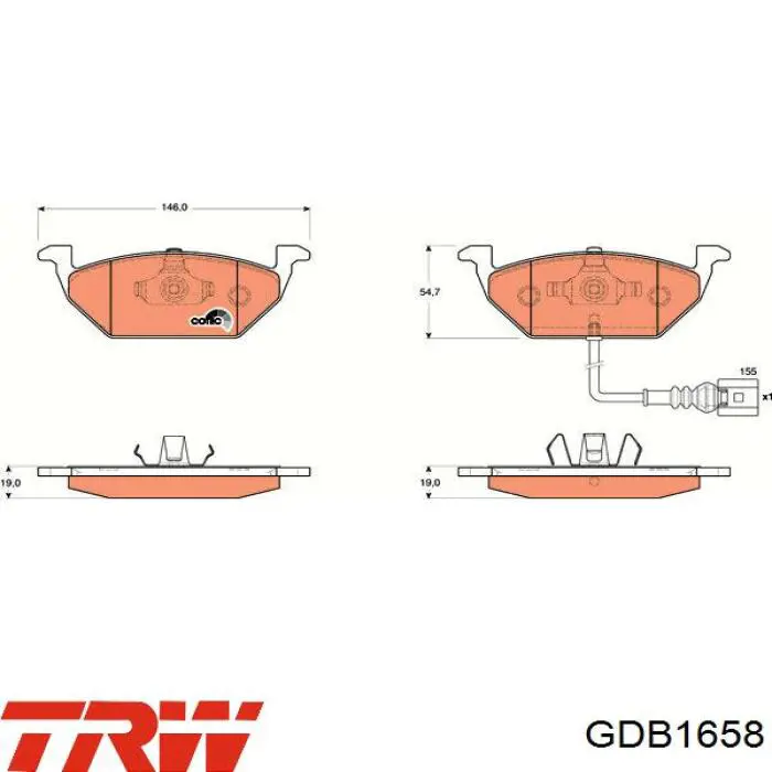 Гальмівні колодки TRW GDB1658 ціна, від 27.67 USD
