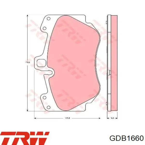 GDB1660 TRW колодки гальмівні передні, дискові