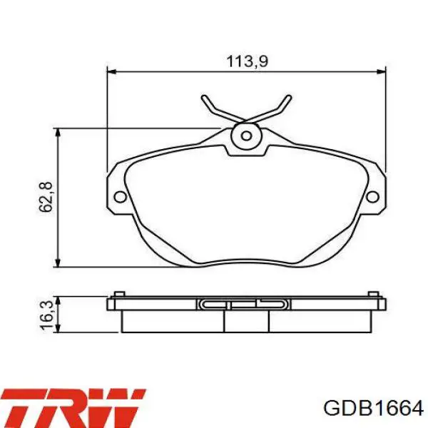 Купити GDB1664 TRW Задні колодки