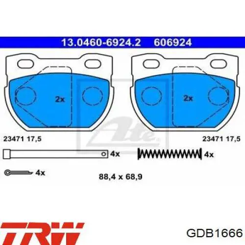 Задні гальмівні колодки 986424827 Bosch