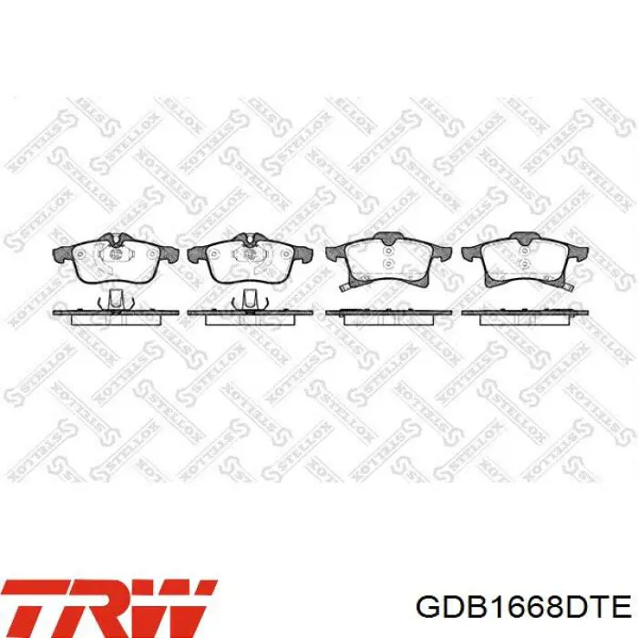 Купити GDB1668DTE TRW Колодки гальмівні передні, дискові