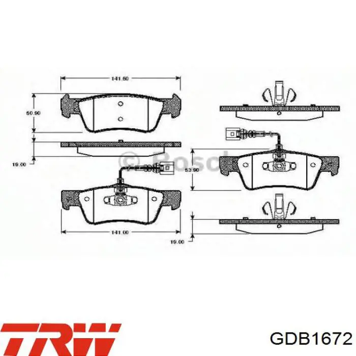 Задні гальмівні колодки TRW GDB1672 ціна, від 42.76 USD