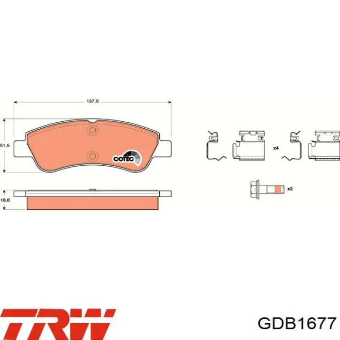 Гальмівні колодки TRW GDB1677 ціна, від 20.86 USD