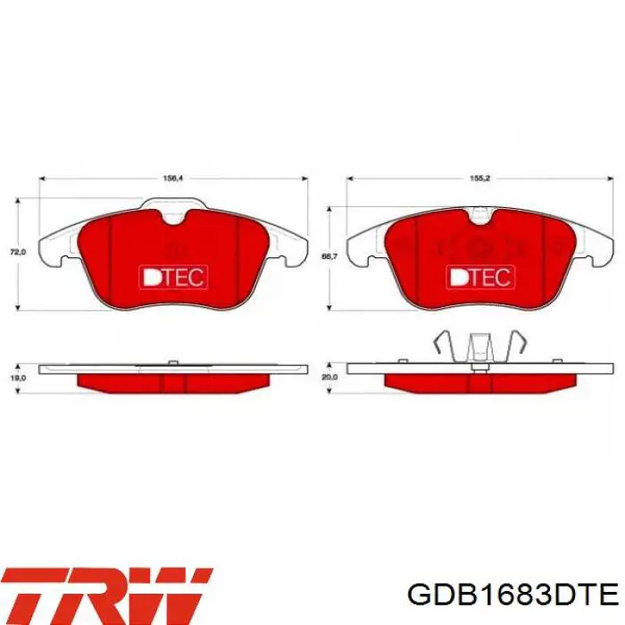 Гальмівні колодки TRW GDB1683DTE ціна, від 47.97 USD