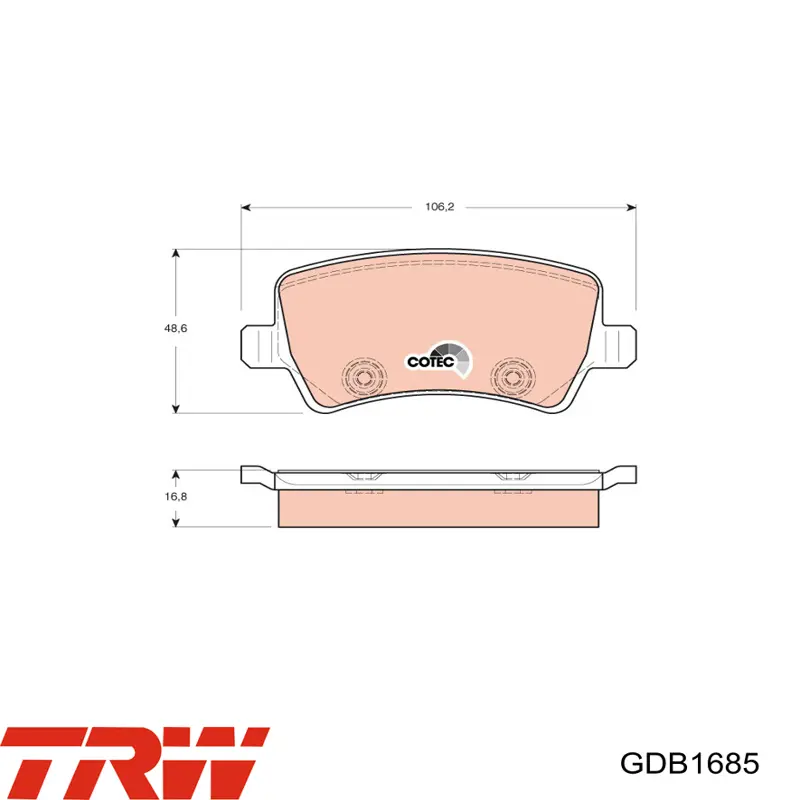 Задні дискові колодки TRW GDB1685