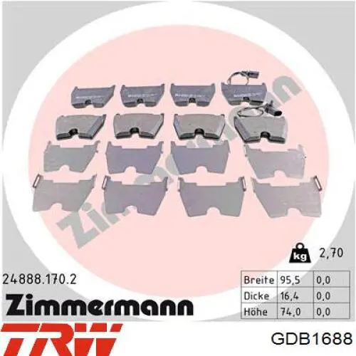 Тормозні колодки TRW GDB1688
