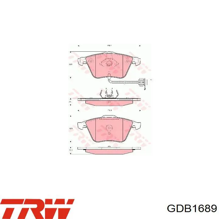 GDB1689 TRW колодки гальмівні передні, дискові