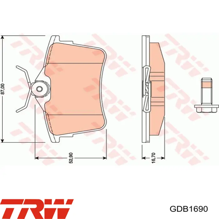 GDB1690 TRW Передні гальмівні колодки