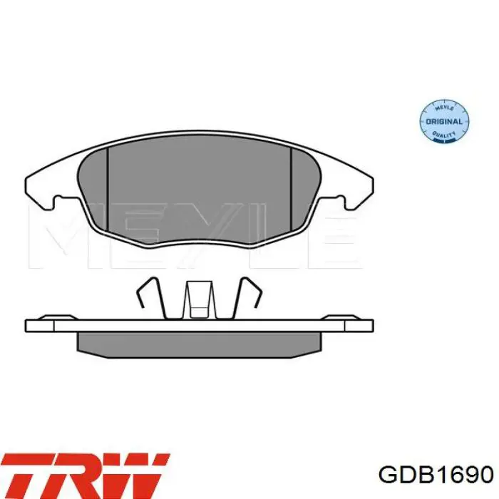 Купити GDB1690 TRW Колодки гальмівні передні, дискові