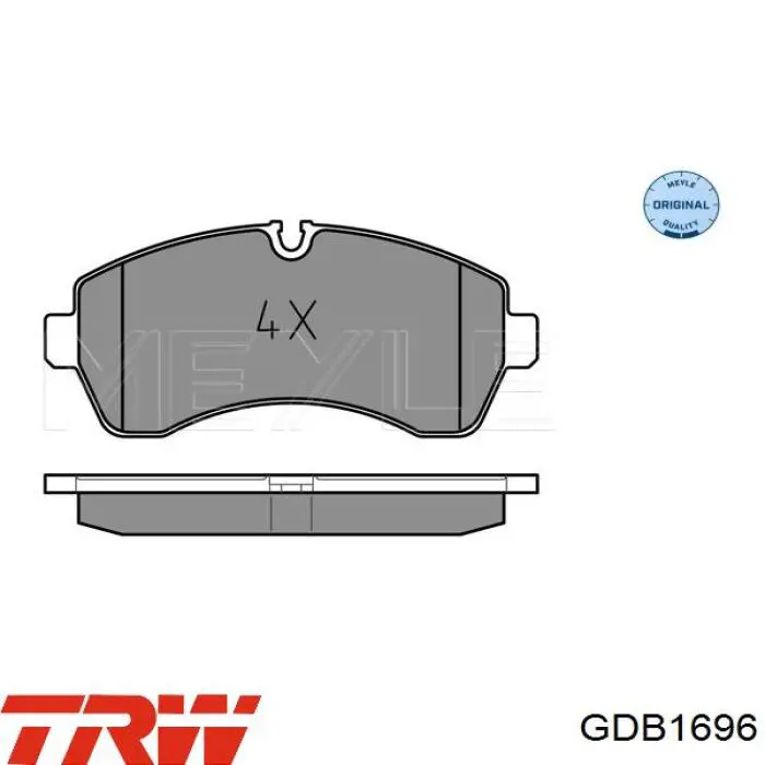 Купити GDB1696 TRW Колодки гальмівні передні, дискові