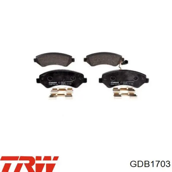 Купити GDB1703 TRW Колодки гальмівні передні, дискові