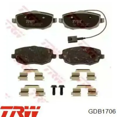 Передні тормозні колодки GDB1706 TRW