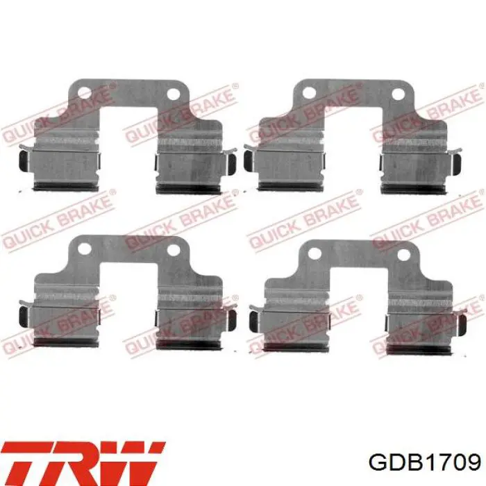 Задні гальмівні колодки GDB1709 TRW