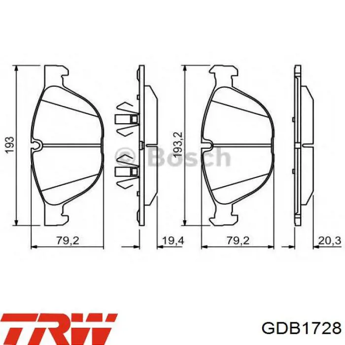 Гальмівні колодки TRW GDB1728 ціна, від 64.85 USD