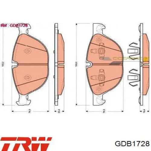 Гальмівні колодки TRW GDB1728 ціна, від 64.85 USD