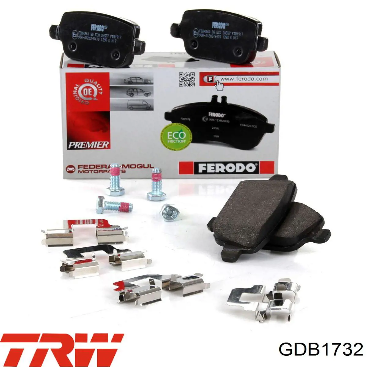 Задні гальмівні колодки GDB1732 TRW