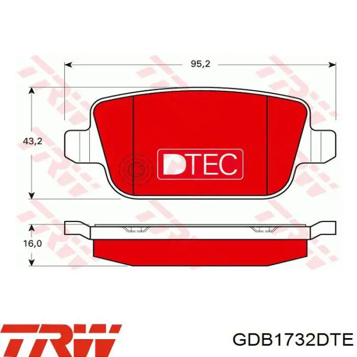 Купити GDB1732DTE TRW Задні колодки