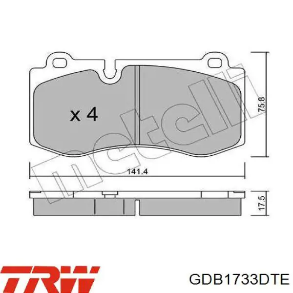Гальмівні колодки TRW GDB1733DTE ціна, від 53.53 USD