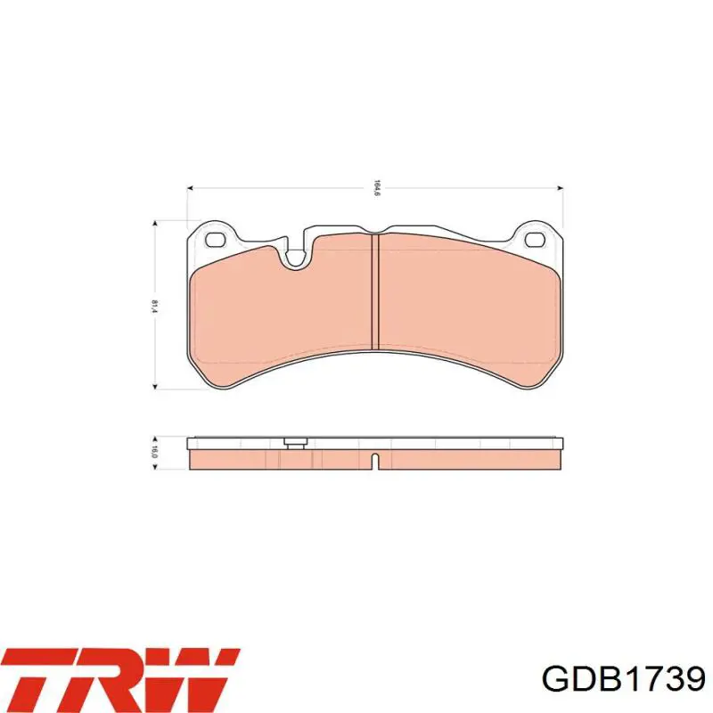 GDB1739 TRW колодки гальмівні передні, дискові