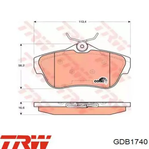 Задні гальмівні колодки TRW GDB1740 ціна, від 23.51 USD