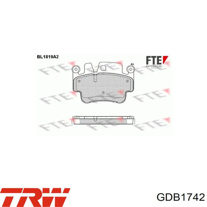 Тормозні колодки TRW GDB1742