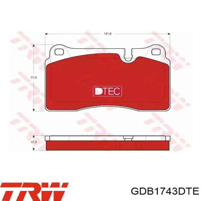 Гальмівні колодки TRW GDB1743DTE ціна, від 57.97 USD