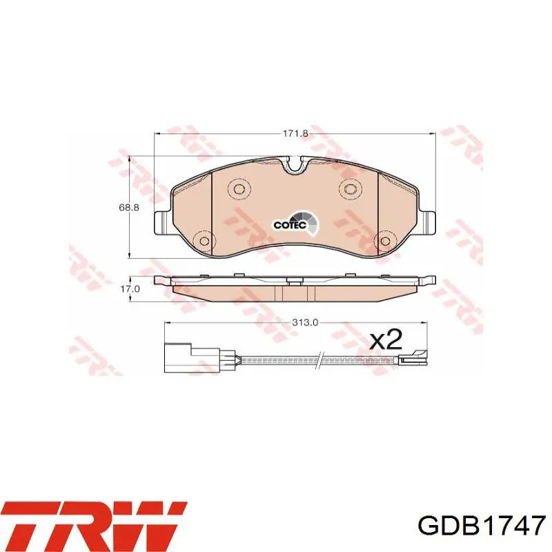 Тормозні колодки TRW GDB1747