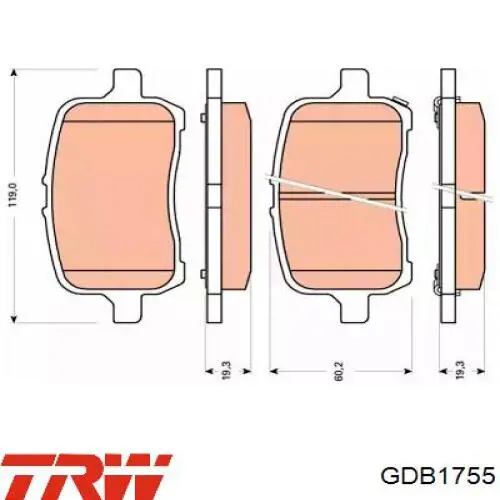 Гальмівні колодки TRW GDB1755 ціна, від 47.99 USD