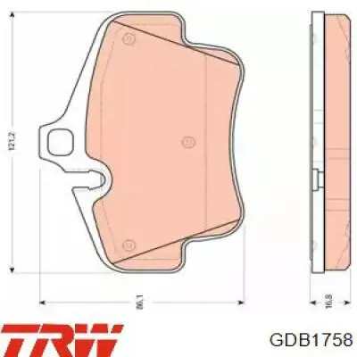 Купити GDB1758 TRW Задні колодки