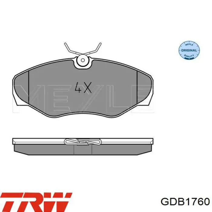 GDB1760 TRW Передні гальмівні колодки