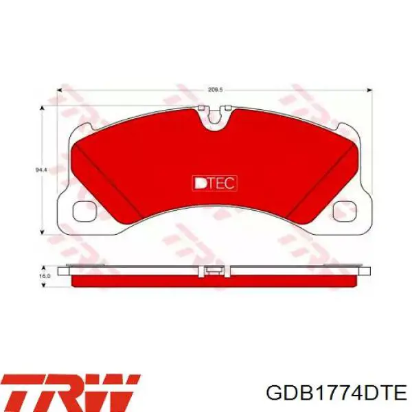 Тормозні колодки TRW GDB1774DTE