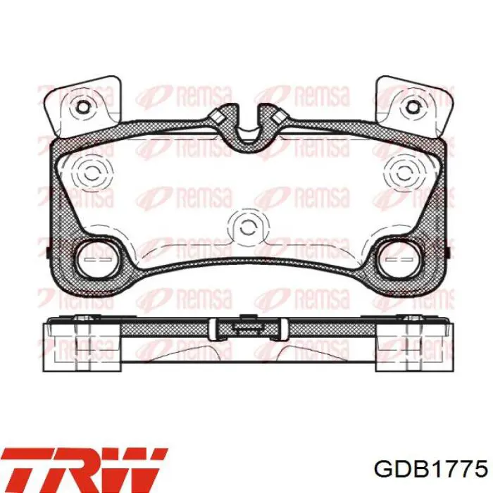 Задні гальмівні колодки GDB1775 TRW