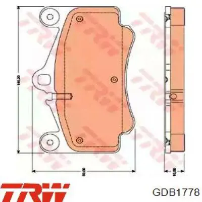 Колодки гальмівні передні, дискові GDB1778 TRW