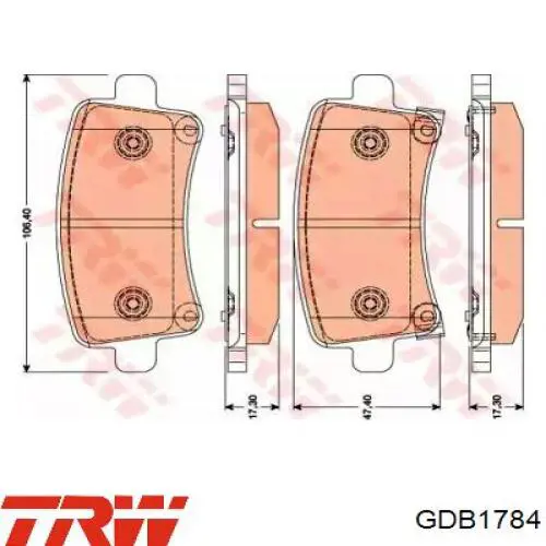 GDB1784 TRW колодки гальмові задні, дискові