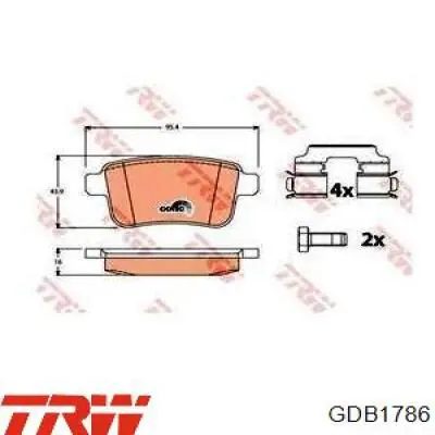 Задні дискові колодки TRW GDB1786