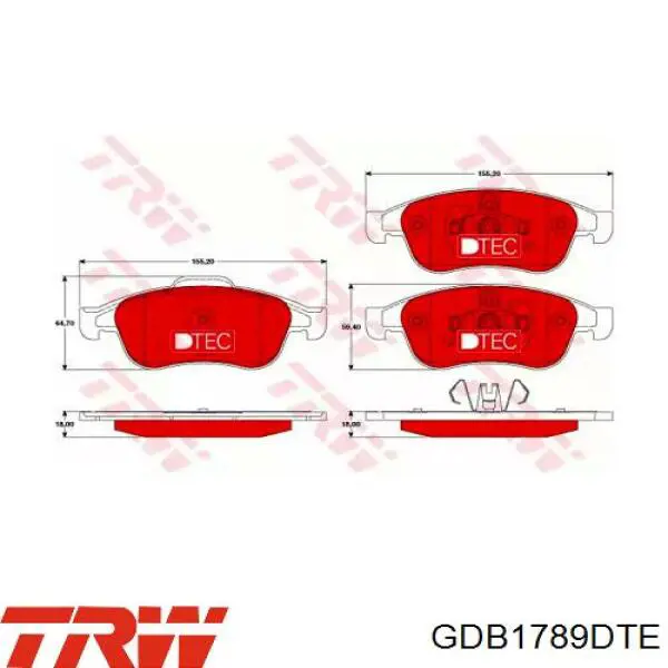 Гальмівні колодки TRW GDB1789DTE ціна, від 21.37 USD