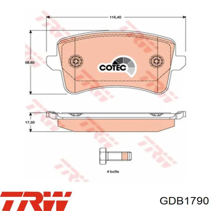 Тормозні колодки TRW GDB1790