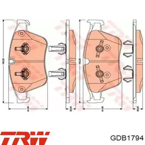 Гальмівні колодки Mercedes A1644202320 ціна, від 52.46 USD
