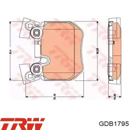 Задні гальмівні колодки TRW GDB1795 ціна, від 30.64 USD