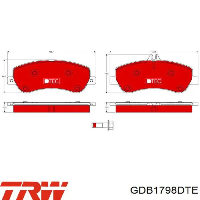 Гальмівні колодки TRW GDB1798DTE ціна, від 63.34 USD