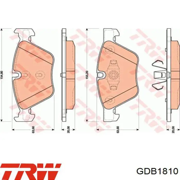 GDB1810 TRW колодки гальмівні передні, дискові