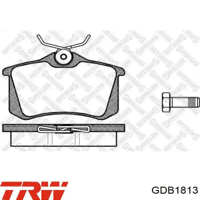 Задні гальмівні колодки GDB1813 TRW