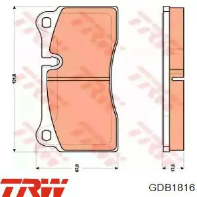 Задні гальмівні колодки TRW GDB1816 ціна, від 43.17 USD