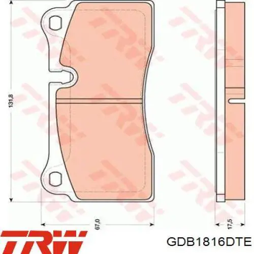 GDB1816DTE TRW колодки гальмові задні, дискові