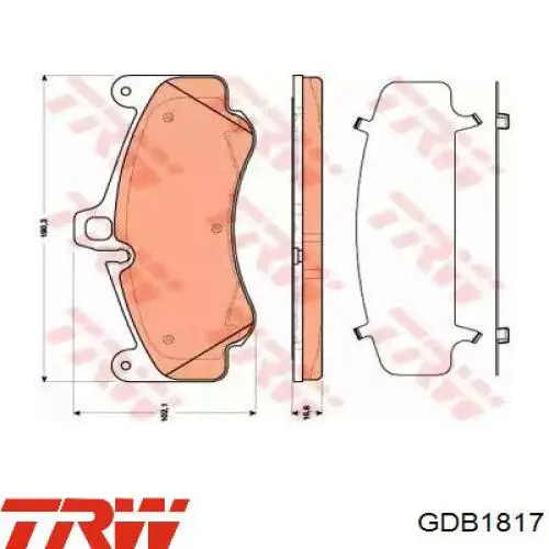 Купити GDB1817 TRW Колодки гальмівні передні, дискові