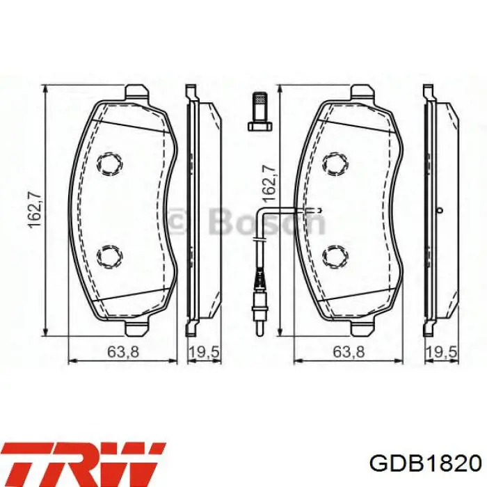 Гальмівні колодки TRW GDB1820 ціна, від 53.77 USD