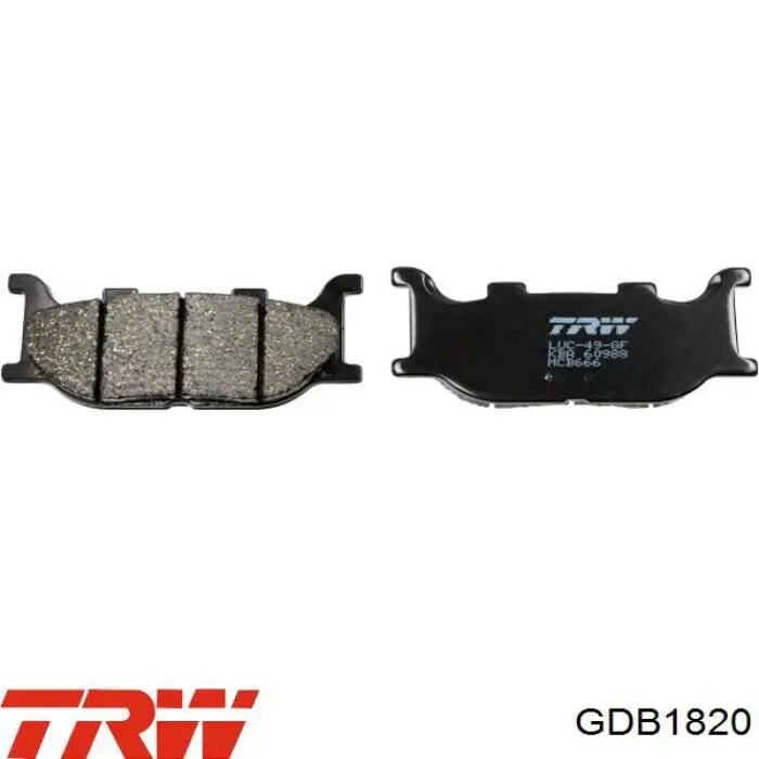 Передні тормозні колодки GDB1820 TRW