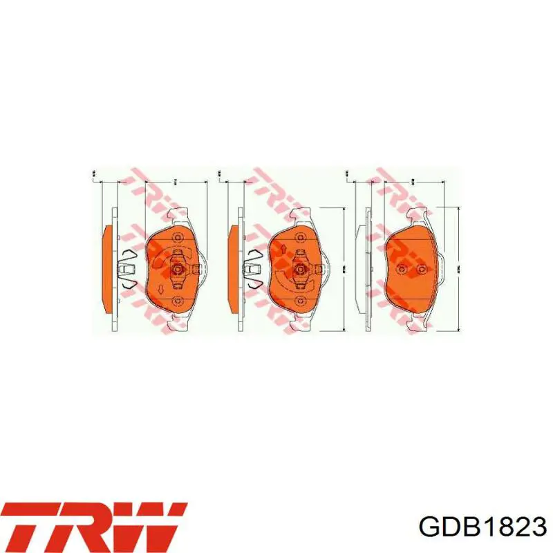 GDB1823 TRW колодки гальмівні передні, дискові