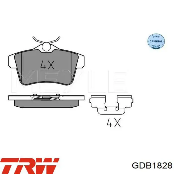 Купити GDB1828 TRW Задні колодки