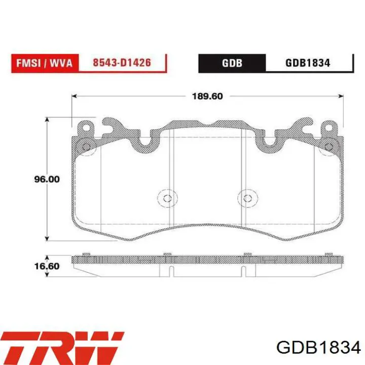 Колодки гальмівні передні, дискові GDB1834 TRW